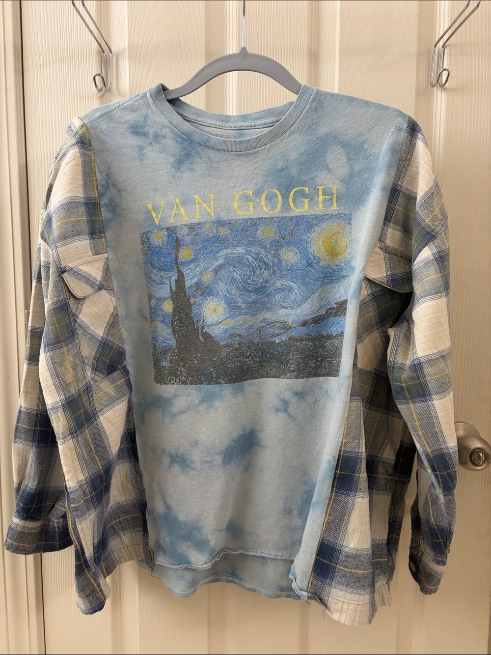 fresh Light Blue Graphic Tee with Yellow Lettering